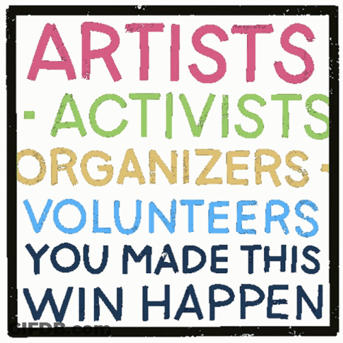 Artists Activist Organizers Volunteer Text Loop GIF