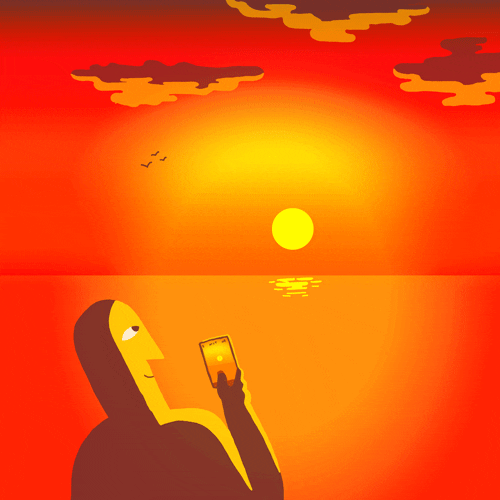 Artists On Tumblr Sunset Animation GIF