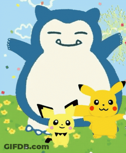 Artwork Pichu With Pikachu And Snorlax GIF