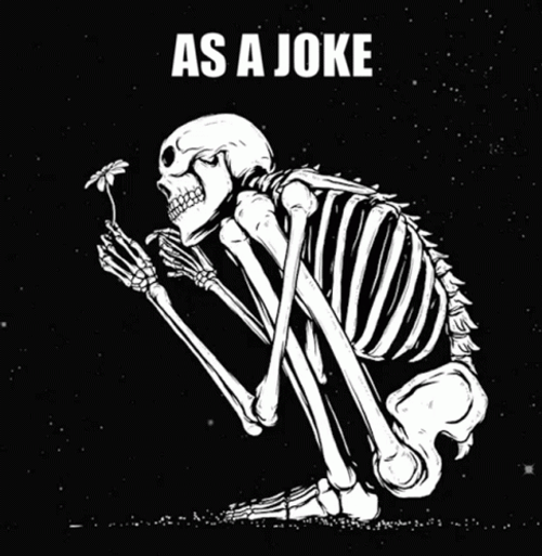 As A Joke Skeleton Falling Petal GIF
