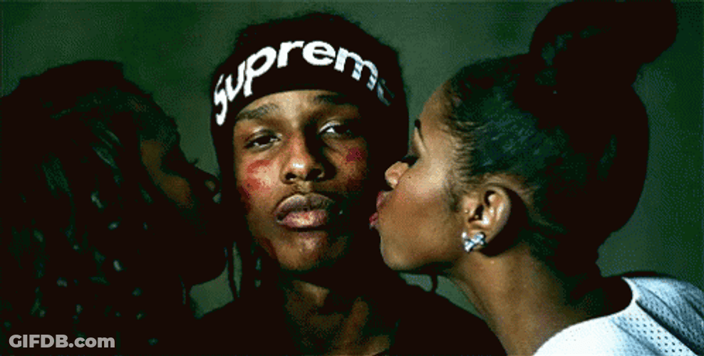 Asap Rocky Cheeks Kiss GIF