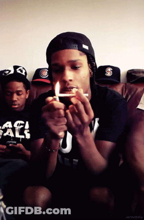 Asap Rocky Lighting Cigarette GIF