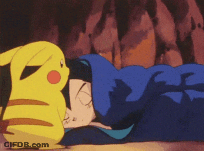 Ash Ketchum And Pikachu Anime Sleep GIF