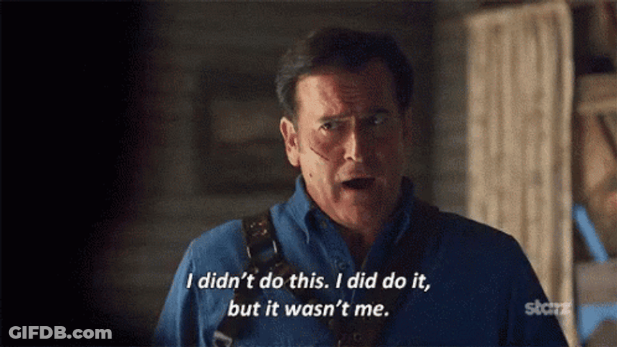 Ash Williams Shaggy It Wasnt Me GIF