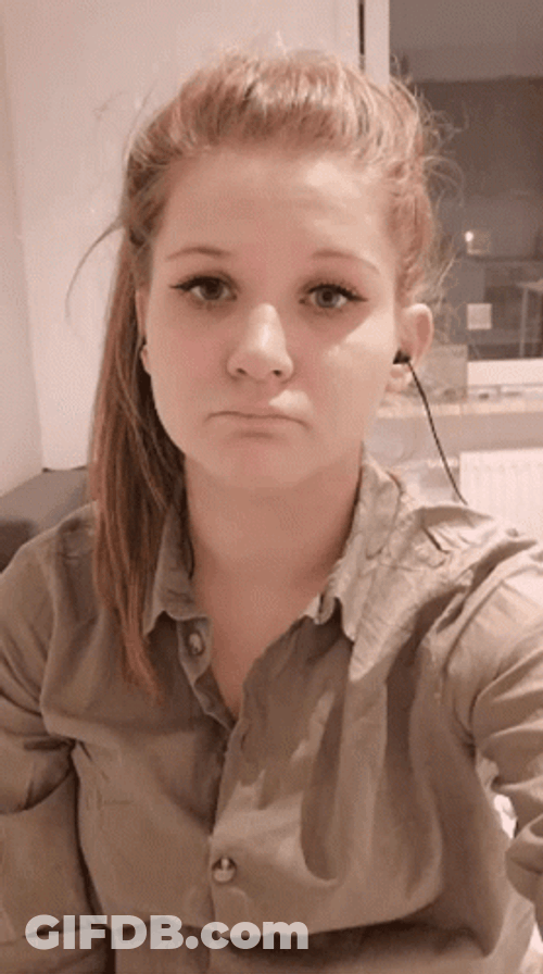 Ashamed Blonde Girl Head Down GIF