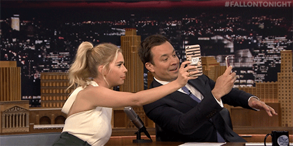 Ashley Benson Jimmy Fallon Selfie GIF