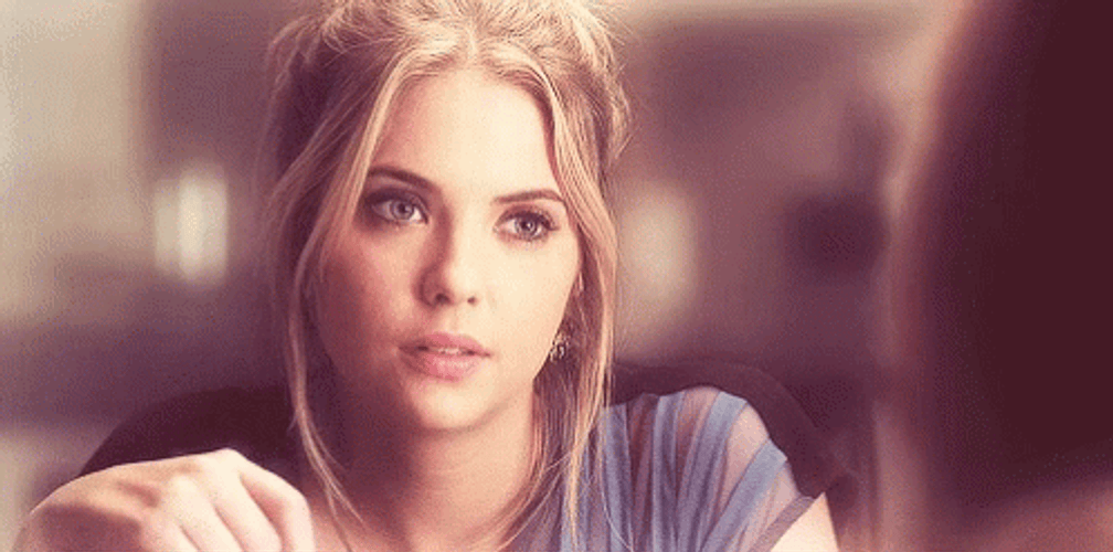 Ashley Benson Stare Awkward Smile GIF
