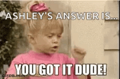 Ashley 'S Answer Is ... You Got It Dude ! Ashley 'S Answer Is ... You Got It Dude ! GIF