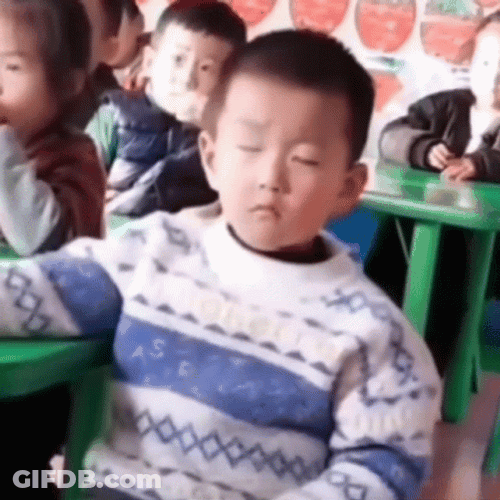 Asian Boy Sleeping In Classroom GIF