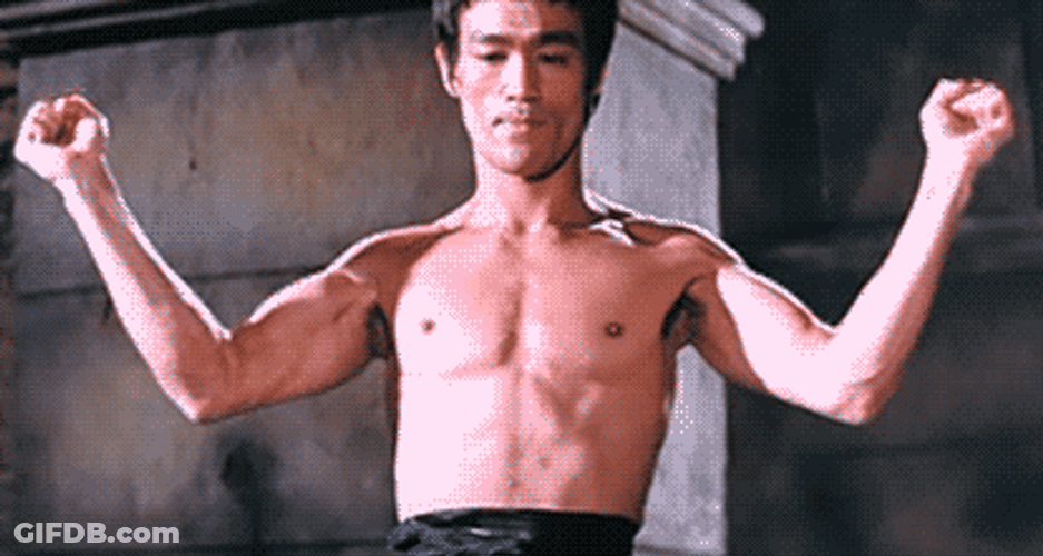 Asian Bruce Lee Muscles GIF