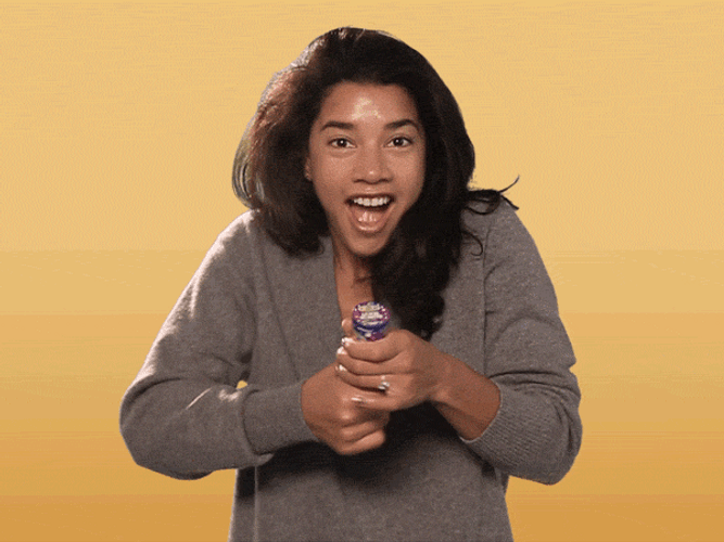 Asian Girl Confetti Party Pop GIF