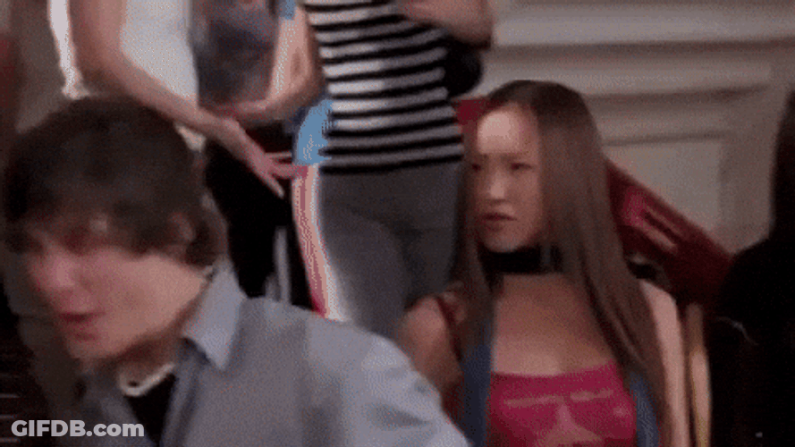 Asian Girls Ferocious School Fight GIF