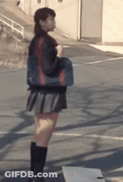 Asian Guy Blown Skirt GIF