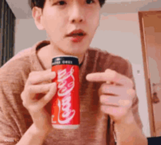 Asian Guy Holding Coke Drink GIF