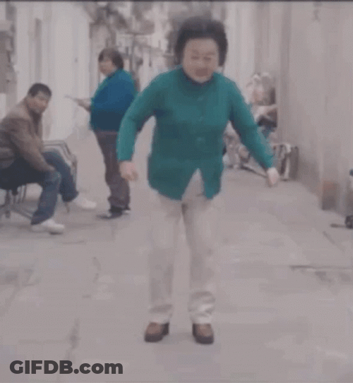 Asian Old Lady Funny Dancing GIF
