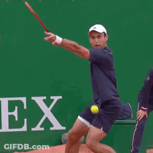 Aslan Karatsev Court With Rolex Logo GIF