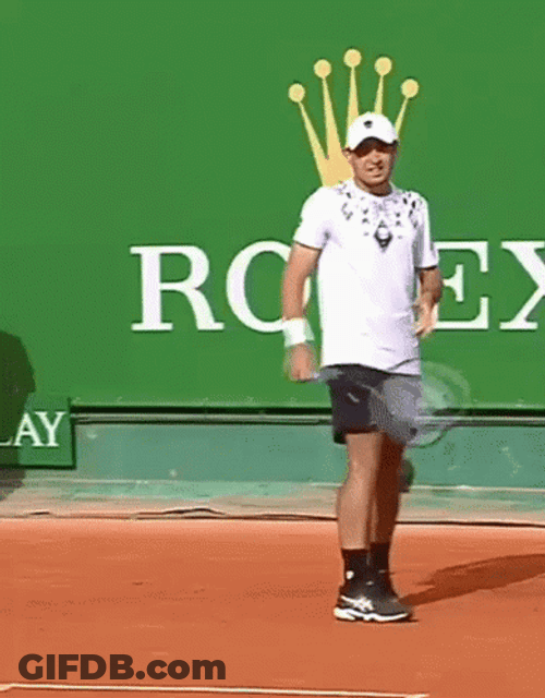 Aslan Karatsev Rolex Logo Court GIF