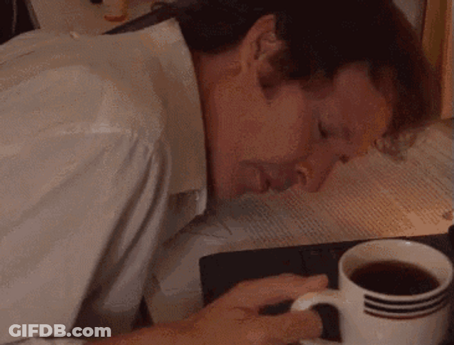 Asleep Spilling Coffee GIF