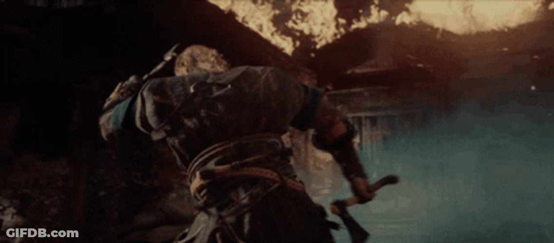 Assassin's Creed Valhalla Axe Throw GIF