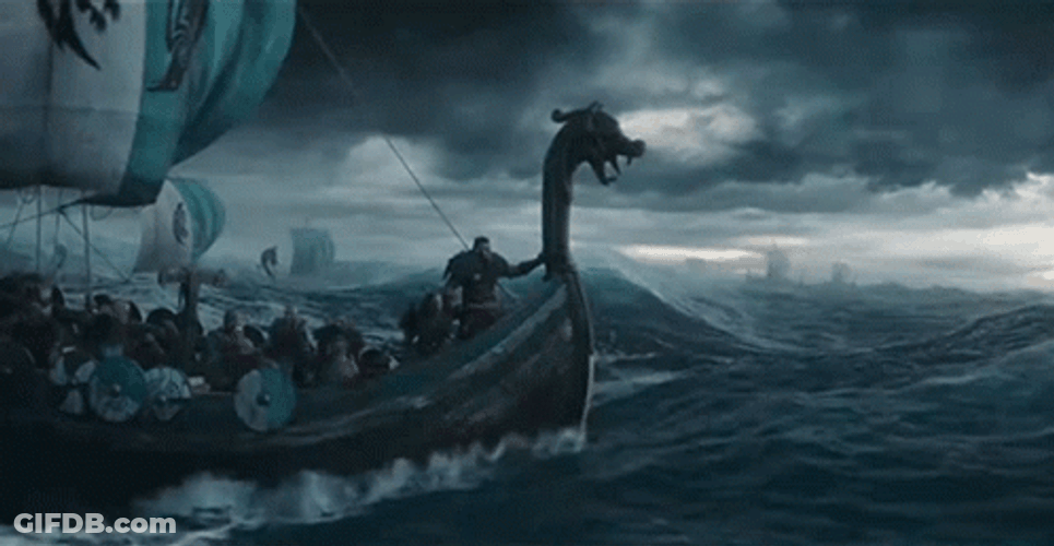 Assassin's Creed Valhalla Storm Sailing GIF