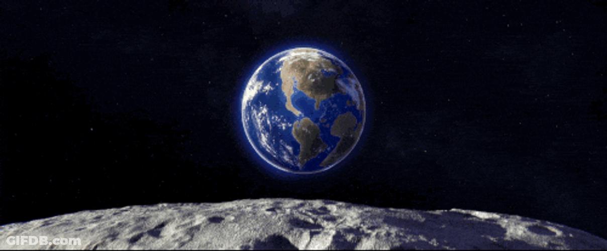 Asteroid Earth Hitting Moon GIF