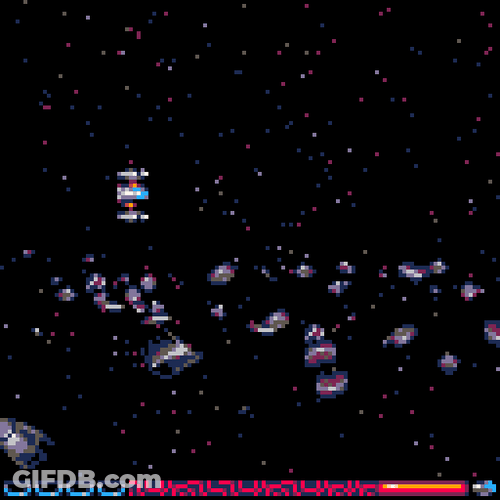 Asteroid Rocket Ship Game GIF