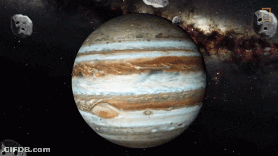 Asteroids Hitting Jupiter GIF