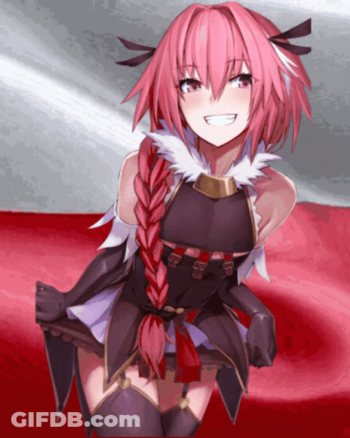 Astolfo Big Grin Fluttering Polish Flag Background GIF