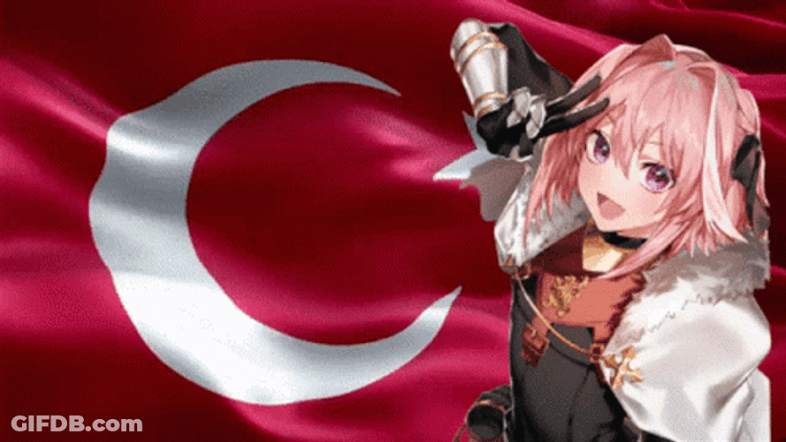 Astolfo Peace Out Turkish Flag Waving GIF