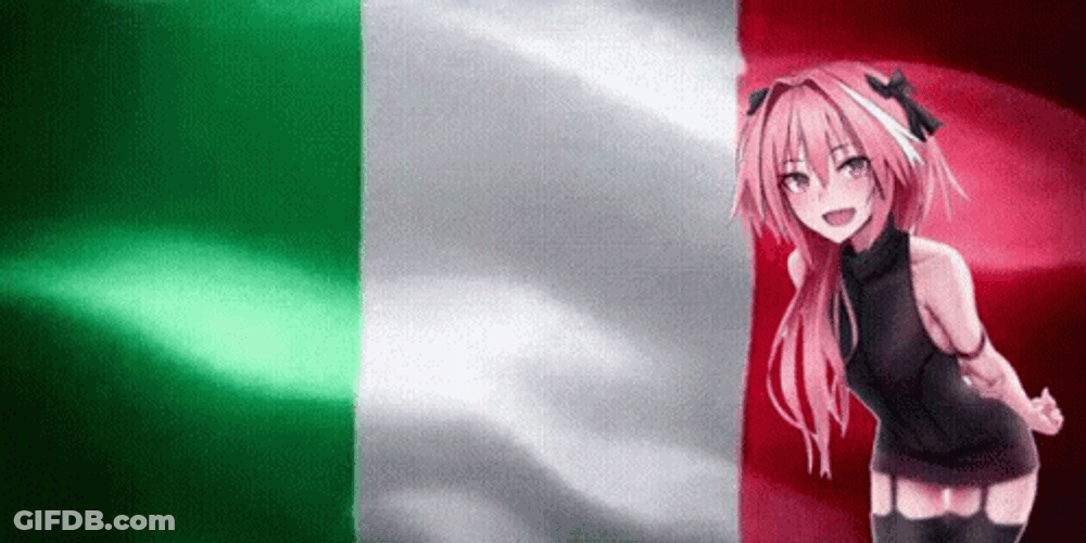 Astolfo Smiling Italian Flag Background GIF