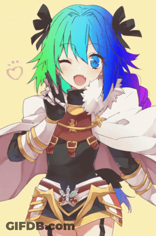 Astolfo Wink Rainbow Hair GIF