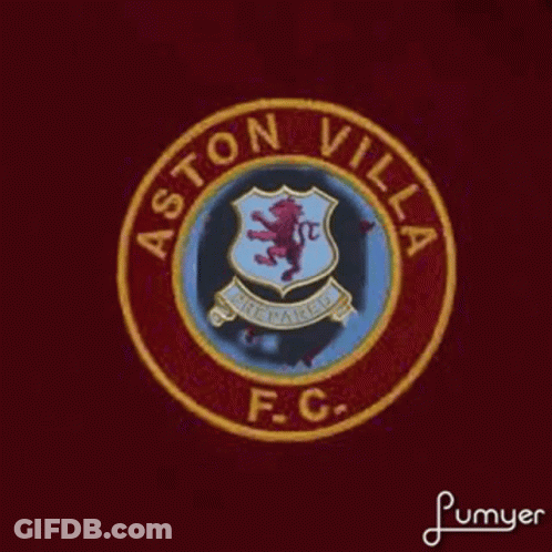 Aston Villa Logo Surrounded By Fire GIF