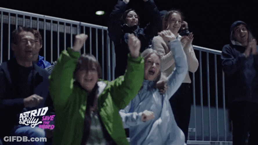 Astrid & Lilly Cheering Great Job Team GIF