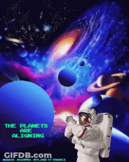 Astronaut Clapping With Planet GIF