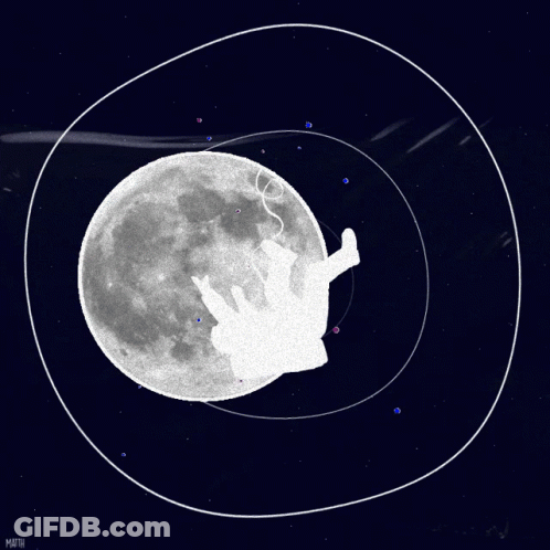 Astronaut Falling Into Moon Math GIF