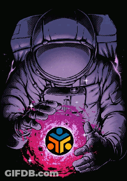 Astronaut Holding Sphere With Triangle GIF