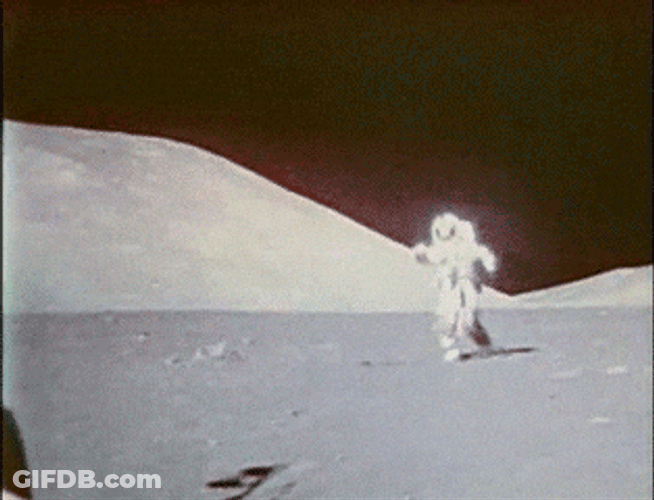 Astronaut Hopping Like Bunny GIF