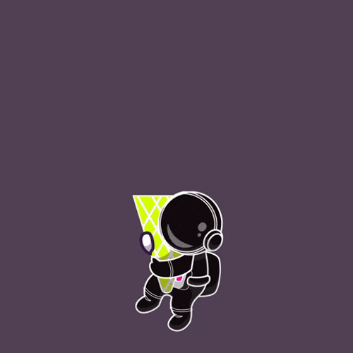 Astronaut Ice Cream With Saturn On Top GIF