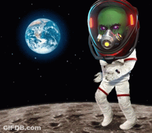 Astronaut In NASA Helmet Giving Middle Finger Saying Good Job GIF
