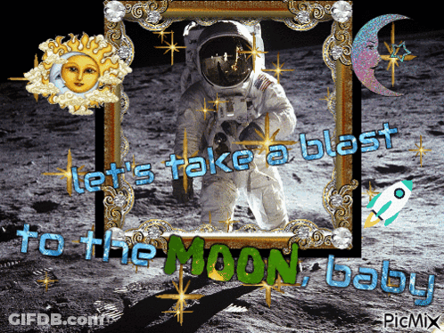 Astronaut Let's Take Blast To The Moon Baby GIF