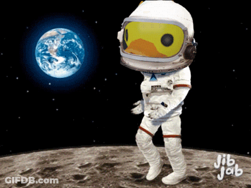 Astronaut On Moon Jib Jab GIF