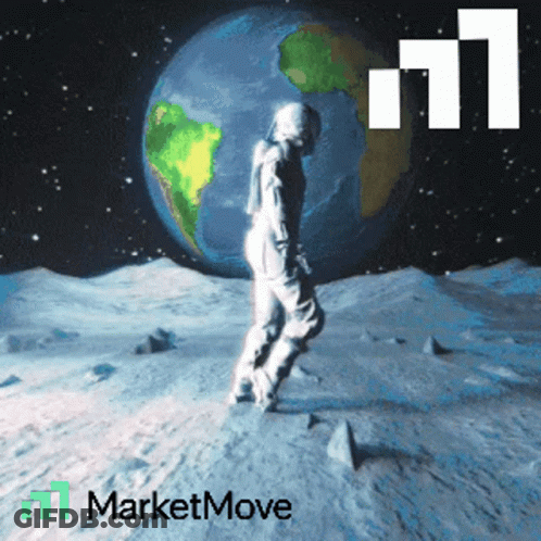 Astronaut On The Moon With Earth Advertisement GIF