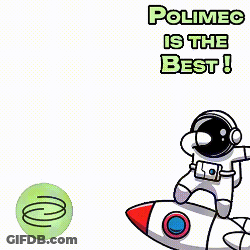 Astronaut Riding Rocket Saying Polimec Is The Best GIF