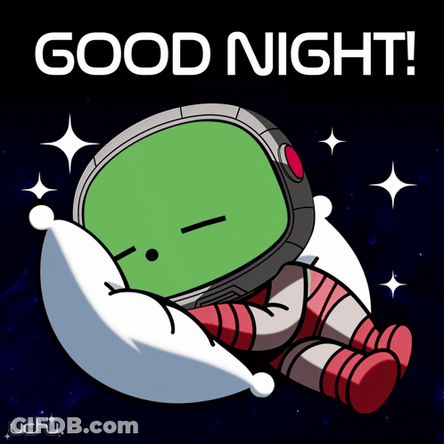 Astronaut Sleeping On Pillow Saying Good Night GIF