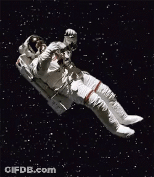 Astronaut Spinning In Outer Space GIF