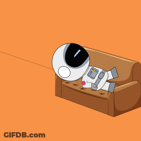 Astronaut Standing Next To Couch I'm Up GIF