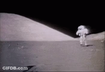 Astronaut Walking On Moon GIF
