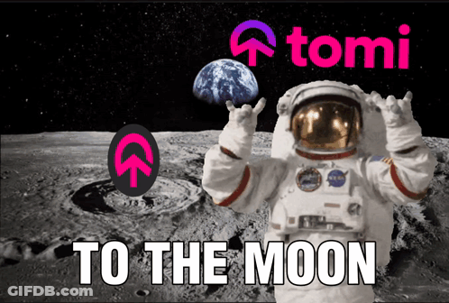 Astronaut With To The Moon Text GIF