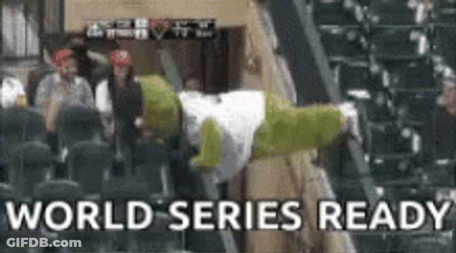 Astros Mascot Orbit Doing Push Ups GIF