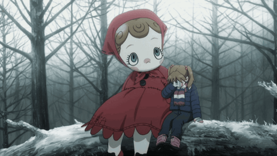 Asuka Evangelion Crying With Doll GIF